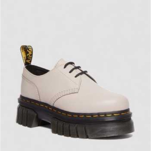 Dr Martens Audrick Nappa Leather Platform Shoes Women's US 7 Grey Taupe Color - Picture 3 of 11